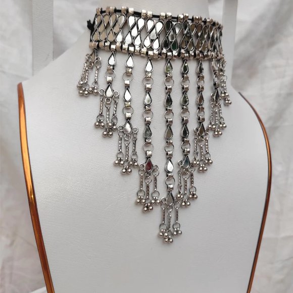 Tribal Mirror Choker Necklace, Ethnic Choker Necklace For Women, Gift For Her - Picture 6 of 10